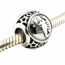 Berloque de prata esterlina 925 autêntica outono, contas com pingente de estrela escorpião, pulseira au010 2024 - compre barato