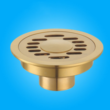 Free shipping 10 CM Brass Round Floor Drain Cover Shower Waste Drainer Grate Floor Drain Gold 2024 - buy cheap