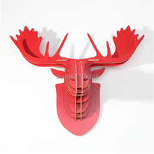 Moose head,deer caribou reindeer head,elk head,Finland Christmas decoration,home decor,3D wood animal wall hanging free shipping 2024 - buy cheap
