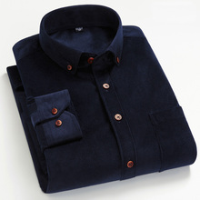 Новое поступление мужских однотонных рубашек GREVOL с длинными рукавами, мужские фланелевые рубашки с отложным воротником, деловая Однотонная рубашка YL 2024 - купить недорого