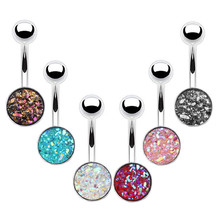 1Pc Surgical Steel Belly Piercings Sexy Crystal Rhinestone Belly Button Rings Navel Piercing Ombligo 5mm Body Pircings Jewelry 2024 - buy cheap