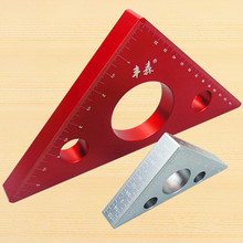 45 Degree Aluminum Alloy Angle Ruler Inch Metric Triangle Ruler Carpenter's Workshop Woodworking Square Multifunction Tool 2024 - buy cheap
