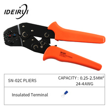 SN-02C 0.25-2.5mm 24-4AWG Mini european style Crimping Pliers Electrical Wire Terminals Crimper Tools For insulated terminals 2024 - buy cheap