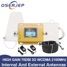 Amplificador de sinal móvel, display lcd, 3g, 2100mhz, wcdma, repetidor, 3g, antena de painel 2024 - compre barato