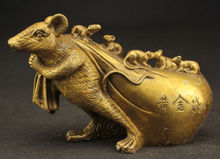 Estatua de latón chino exquisita-ratón grande Draging bolsa grande de oro y ratones pequeños 2024 - compra barato