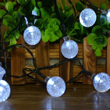 20 pçs/lote 2.5 cm Tamanho grande Bola de Cristal De Energia Solar de Fadas Luzes Cordas 5 M 30 LED luzes da árvore de Natal decorativos Para Ao Ar Livre 2024 - compre barato