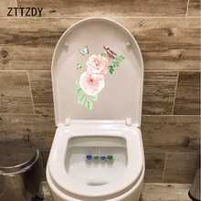 Zttzdy-adesivo de parede para decoração de banheiro, 18.2x23.6cm, desenhado à mão, pássaro, borboleta, flor, quarto, decalque 2024 - compre barato