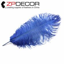 ZPDECOR 55-60cm(22-24inch) 100pieces/lot For Decoration  Unique Fluffy Royal Blue Ostrich Feathers for Wedding Decoration 2024 - buy cheap