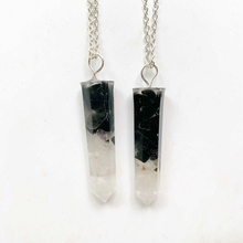 Clear Quartz Black Obsidian Point Pendant Resin Chips Stone Hexagon Pendant Orgonite Necklace Natural Stone Yin Yang Necklace 2024 - buy cheap