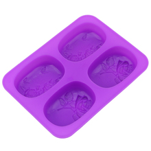 4 Holes Silicone Soap Mold Rose Butterfly Shaped Sugarcraft Fondant Soap Mold 3D Flower Mold For Homemade Soap формы для мыла 2024 - buy cheap