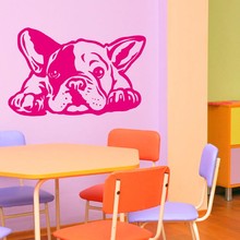 Removível quente francês bulldog cão decalques de parede escultura adesivo de parede decoração para casa mural quarto sala estar adesivo A-141 2024 - compre barato