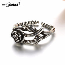 Cxwind Vintage 3D Rose Flower Leaf Open Ring Cute Twist Finger Branch Rings Jewelry for Women Valentine's Day anillos mujer 2024 - buy cheap