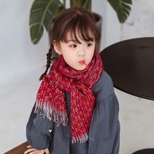 Colorful Unisex Children Plaid Scarf New Kids Boy Girls Autumn Winter Warm Imitation cashmere Tassel Scarves 2024 - buy cheap