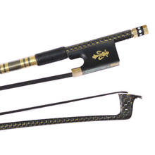 Gold Braided Genuine Carbon Fiber Violin Bow Black Horsehair Violin Bow For 4/4 Violin Accessories 2024 - buy cheap