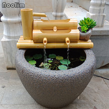 Bamboo Tube Creative Water Fountains Home Decoration Ornaments Feng Shui Wheel Crafts Office Tabletop Waterscape Figurines 2024 - buy cheap