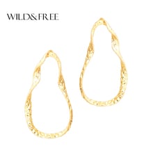 Wild&Free 2018 Irregular Twisted Ear Shape Stud Earrings For Women Ladies Geometric Earrings Big Jewelry Wedding Party Gift 2024 - buy cheap