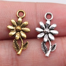 WYSIWYG 20pcs 19x10mm Charms Flower Tibetan Silver Color Pendants Antique Jewelry Making DIY Handmade Craft 2024 - buy cheap