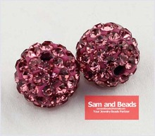 50Pcs/Lot Clay Bracelet Disco Crystal Pave Ball Beads Rose Wholesale 8MM High Quality 2024 - buy cheap