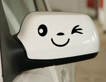 Aliauto 2 x smile наклейки на зеркало заднего вида автомобиля смешные наклейки для Ford focus Chevrolet cruze Honda Toyota Lada kia opel vw skoda 2024 - купить недорого