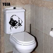 YOJA 18.2X22.6CM Cartoon Toilet Decal Wall Sticker Bedroom Home Decor Pug Puppy Dog T5-1429 2024 - buy cheap