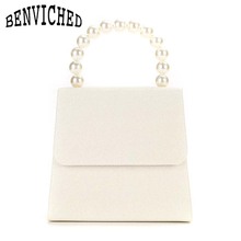 BENVICHED Simple Design white Women Casual Evening Bag Party Dinner Cocktail Handbag pearl Chain Shoulder Bag Wedding PursesB054 2024 - buy cheap