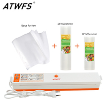 ATWFS вакуумный упаковщик, упаковочная машина для вакуумных пакетов, упаковщик включает 15 пакетов и рулонов упаковки 25 см + 17 смх500 см 2024 - купить недорого