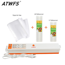 ATWFS Vacuum Sealer Vacuum Bag Packing Machine Sealing Machine Packer Including 15Pcs Bags and Packaging Rolls 25cm+17cmX500cm 2024 - buy cheap