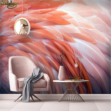 beibehang papel de parede Custom wallpaper mural Nordic simple flamingo feather living room bedroom wall papers home decor 2024 - buy cheap