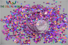 TCA901-paillette holográfica láser de color melocotón, tamaño 3mm, de brillo, con forma de corazón, para Nail Art, suministros de bricolaje, 1 paquete = 50g 2024 - compra barato