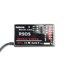 Receptor r9ds 2.4g 9ch dsss fhss, para helicóptero at9 at9s at10, transmissor e suporte multicopter 2024 - compre barato