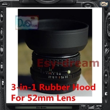 52mm 52 mm 3in1 3-Stage Rubber Lens Hood Universal for Nikon Canon Pentax PA198 2024 - buy cheap