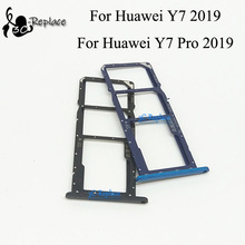 Для Huawei Y7 2019/для Huawei Y7 Prime 2019 / Y7 Pro 2019 Sim лоток держатель карты Micro SD слот части адаптер Sim-карты 2024 - купить недорого