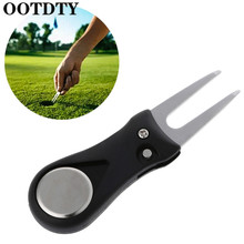 OOTDTY Golf Divot Repair Switchblade Pitch Groove Cleaner Pitchfork Putting Green Forks Golf Pitchfork 2024 - buy cheap