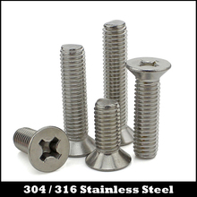 M2.5 M2.5*4 M2.5x4 M2.5*5 M2.5x5 M2.5*6 M2.5x6 304 316 Stainless Stee ss Phillips Cross Recessed Countersunk CSK Flat Head Screw 2024 - buy cheap