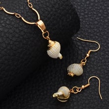 Anniyo New Light Gold Color Shell Pendant Necklaces & Earrings sets Papua New Guinea PNG Shellfish Islands Jewellery #115006 2024 - buy cheap