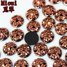 Micui 100 peças 10mm redondo brilho cristal resina strass parte traseira plana cabochão pedra para diy joias decoração de casamento artesanato mc392 2024 - compre barato