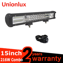 15INCH 7D 216w 3 Row LED Light Bar Wiring For Offroad Combo 4x4 Atv UTV Suv Driving Motorcycle Truck Led Work Lights Auto Lamp 2024 - buy cheap