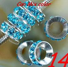 mixed  Spacer Charm Wheel Beads Fit European Bracelet Rhinestone Loose Round neccklace diy bead  men jewelry crystal 2024 - buy cheap