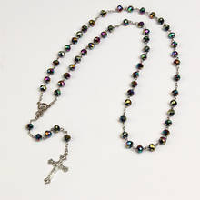 New Fashion Handmade Round Crystal Beads Catholic Rosary Quality Pearl Cross Necklace Beads Cross Religious Pendant Necklace 2024 - buy cheap