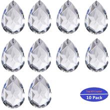 H&D 10pcs 50mm Clear Crystal Faceted Chandelier Prisms Drop Pendants Lamp Candle Holders Parts (cut face water drop shape) 2024 - buy cheap