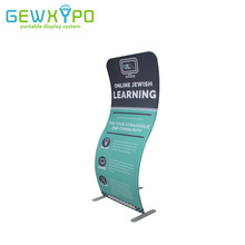 Trade Show Premium Vertical S Shape Portable Advertising Tension Fabric Banner Display Stand With Full Color Graphics Printing 2024 - buy cheap