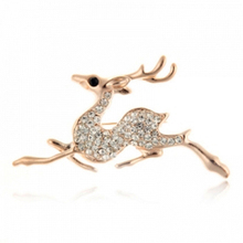 Fashion Woman Crystal Brooch Cute Running Deer Brooches Pins Denim Collar Badge Pins Jewelry Accessories Wholesale 2024 - buy cheap