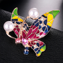 Fashion Crystal Butterfly Brooch Rhinestone Insect Animal Brooch Badges For Women Brooch Collar Pins Corsage Jewelry Accessories 2024 - buy cheap