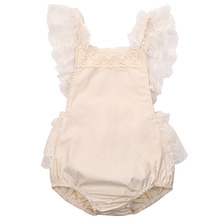 Pelele de encaje blanco de princesa para niña, ropa de bebé, mono sin espalda para recién nacido, novedad de Verano 2016 2024 - compra barato