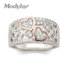Модное ювелирное дизайнерское обручальное кольцо Modyle для женщин кольцо цвета розового золота с фианитами женское кольцо на палец прямая поставка 2024 - купить недорого
