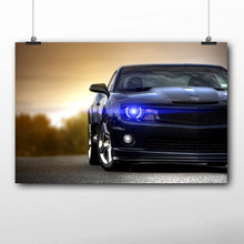 HD Wallpaper huellas Camaro negro coche Highligh Cartel de la lona de la pared pintura arte Decoración Para sala de estar 2024 - compra barato