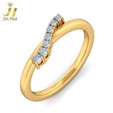 Jinhui Women The Marvelous Journey Ring Solid 18K Yellow 750 Gold 0.115CT Natural Diamond  Jewelry  Free Engraving 2024 - buy cheap