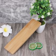 Platillo rectangular de madera de bambú, bandeja para plantas, Mini soporte para macetas, bandeja para suculentas, decoración Simple y elegante para el balcón del hogar 2024 - compra barato