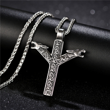 Stainless Steel Viking Wolf Head With Thor's Hammer Mjolnir Scandinavian Wolf Pendant Necklace Talisman Ethnic Jewelry 2024 - buy cheap