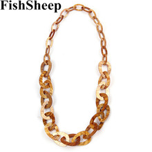 FishSheep New Acrylic Long Chain Necklace Simple Design Plastic Chunky Link Chain Pendant Necklace 2017 Fashion Jewelry 2024 - buy cheap